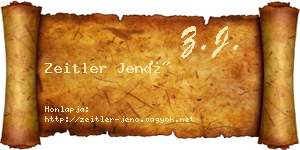 Zeitler Jenő névjegykártya